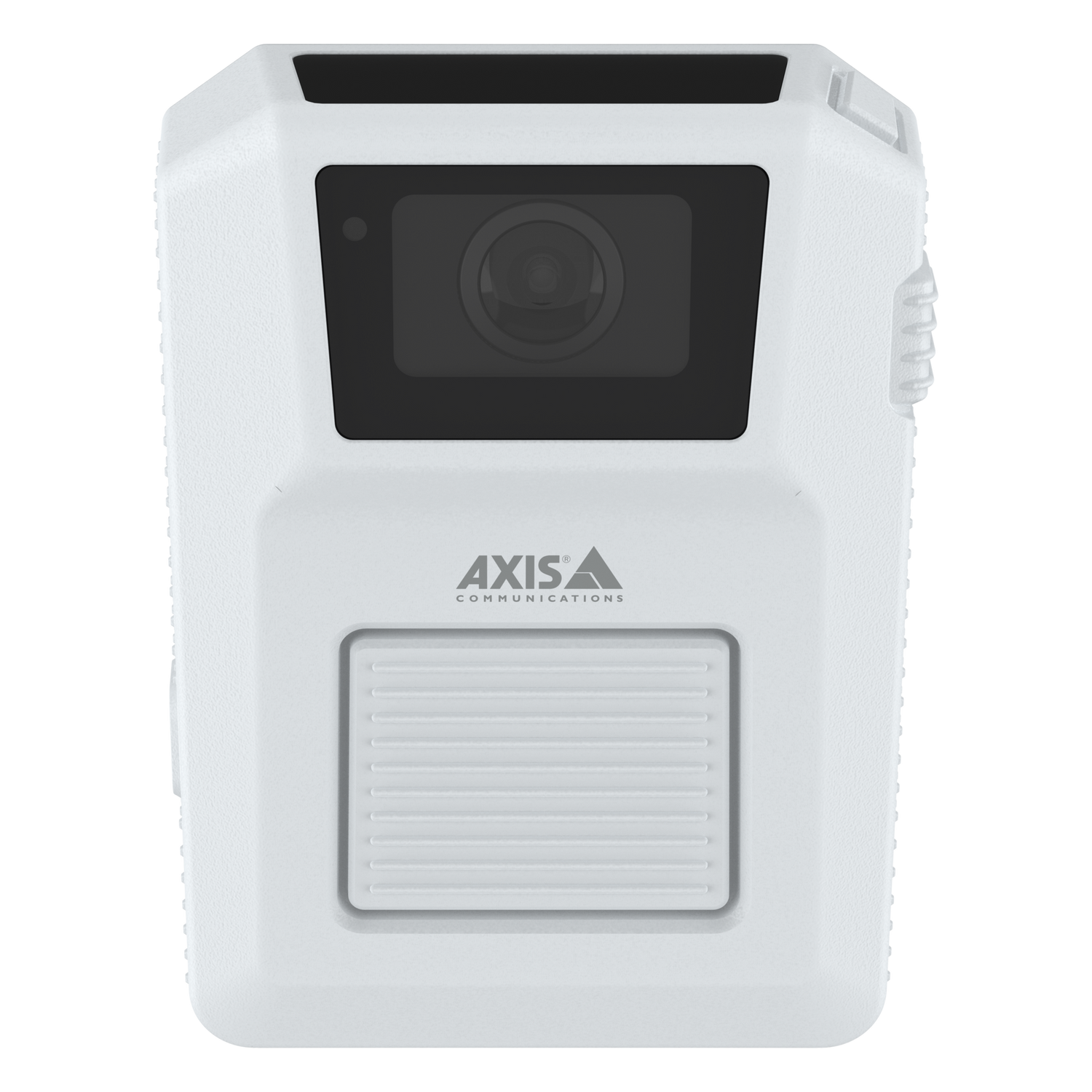 w102 body warn camera, white, front angle.