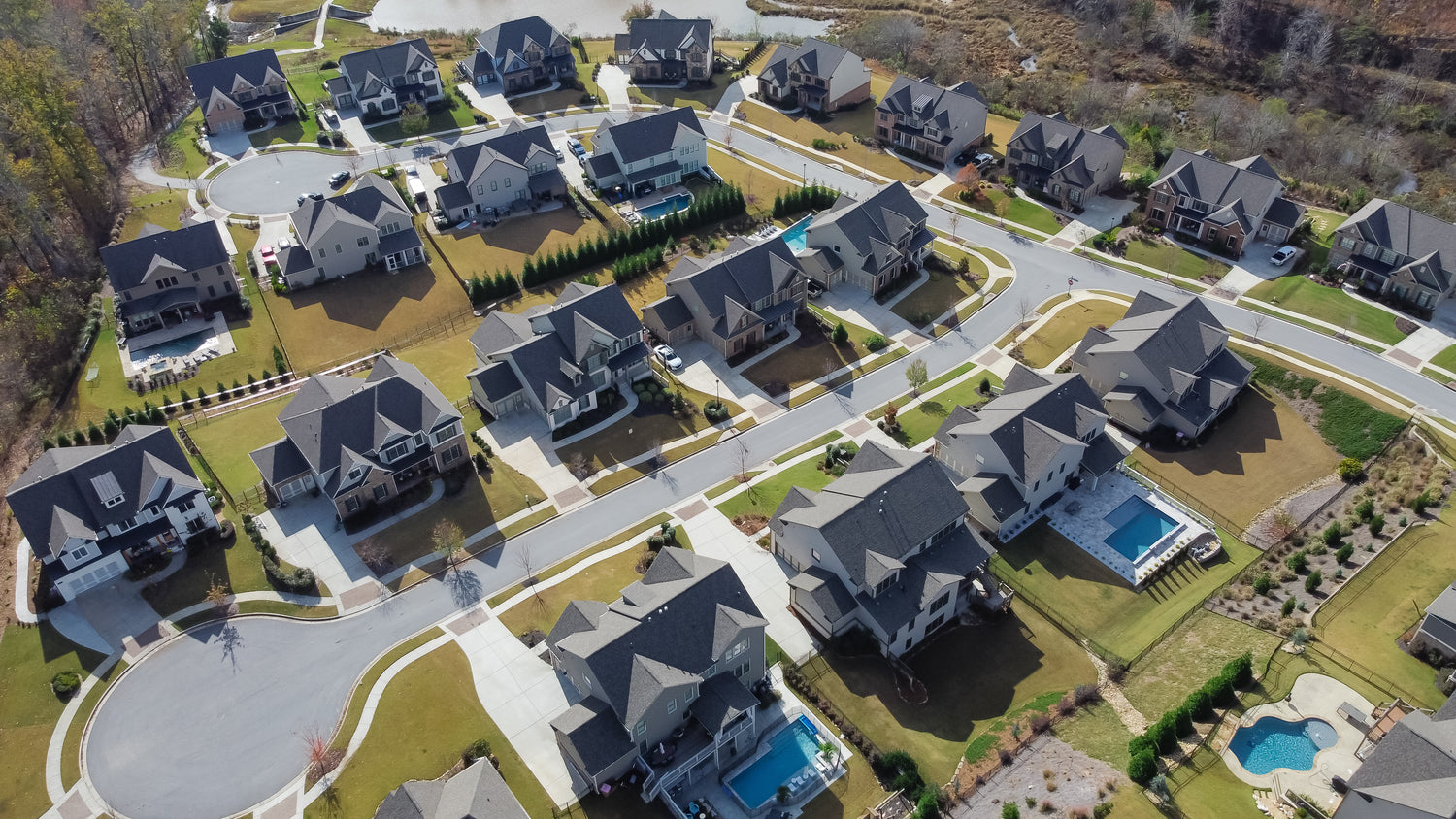 Top down view of housing tract