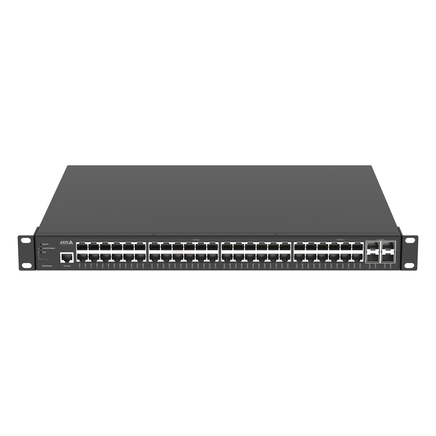 AXIS D8248 Managed PoE++ Switch, front top angle.