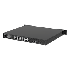 S3016 video recorder PoE switch back left angle.