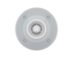 White d4100e network strobe siren, front angle.