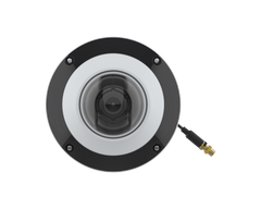 White wall mount AXIS f4105 L R E with pigtail connection side angle.