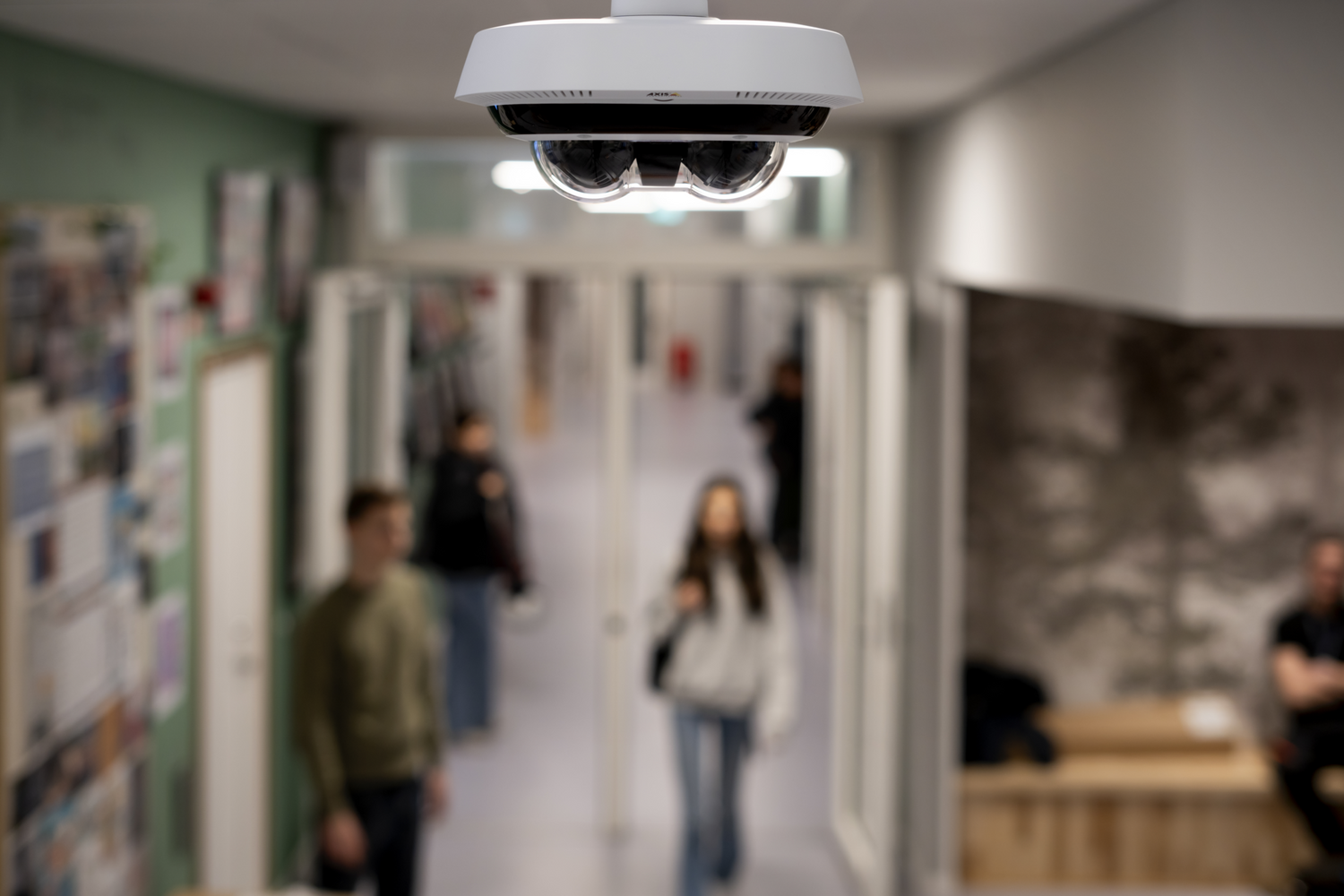 P4708 P l v e wall mounted in busy school corridor.
