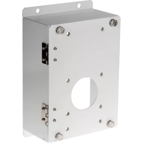 Metal AXIS PS24 mounting bracket angled right.