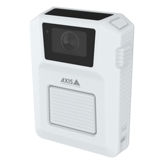 w102 body warn camera, white, left angle.