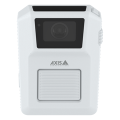 w102 body warn camera, white, front angle.