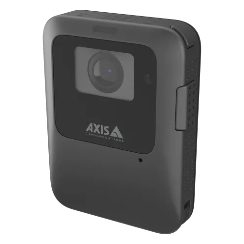 w110 body warn camera, black, side profile.
