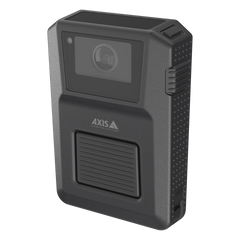 w120 body warn camera, black, left side profile.