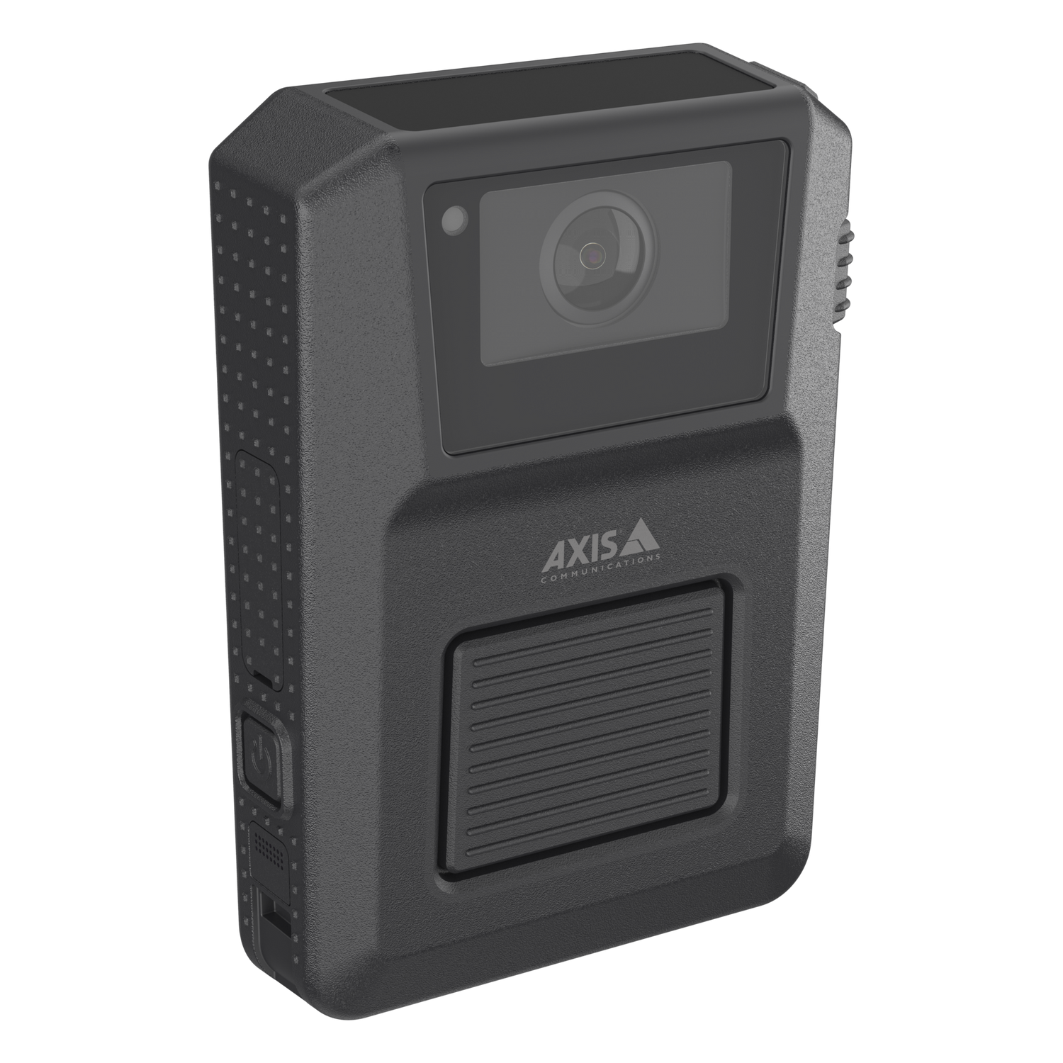 w120 body warn camera, black, right side profile.