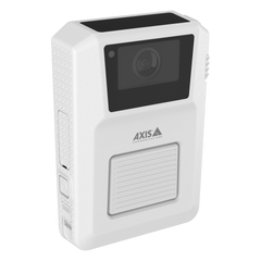 w120 body warn camera, white, right side profile.